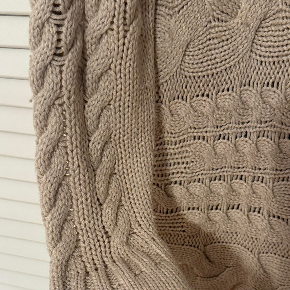 Oversized Cowl Neck Reverse Cable Knit Sweater - … - image 4